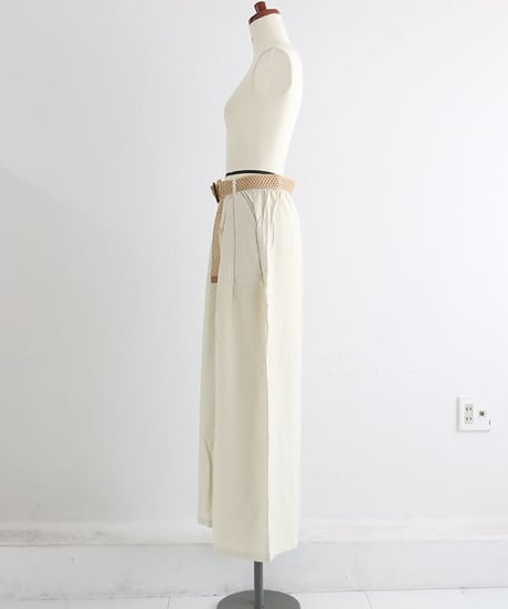 ベルト付きドレープワイドパンツ / rattan pants