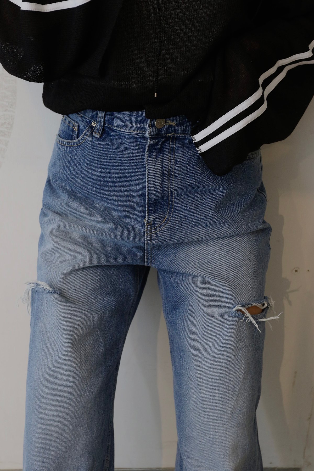 WHOO-AA・Cut Out Denim Pants カット アウト デニム パンツ(W4W WHOO-AA・Cut Out Denim Pants カット アウト デニム パンツ(W4W