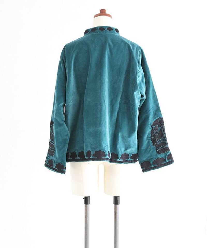 ROLL ベロア刺繍ジャケット　ブルゾン ROLL ベロア刺繍ジャケット ブルゾン