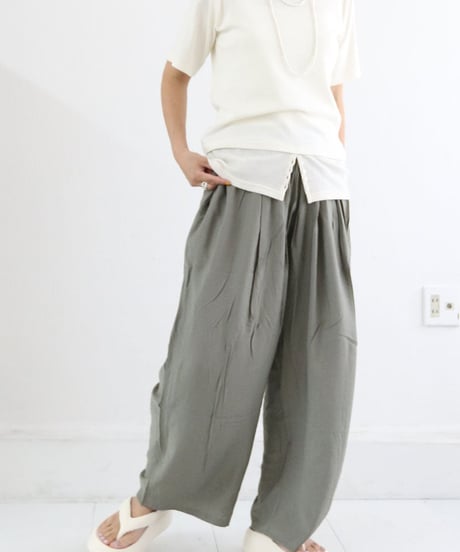 レイヤード風 半袖Tシャツ レディース 綿混 切替デザイン トップス / LAYERED STYLE T-SHIRTS