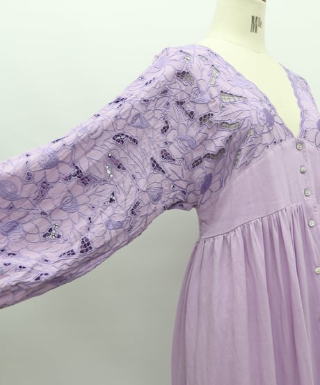 カットワークマキシワンピース Cardigan Dress (4S36004E)DAZZLE