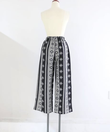 エスニックプリントワイドパンツ レディース / embroidery print pants
