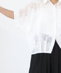 シアーリーフ刺繍ブラウス レディース ドルマンスリーブ / Ripple blouse
