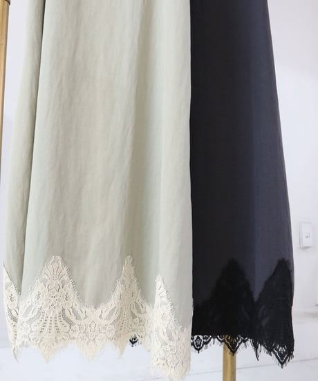 レースキャミワンピース レディース ロングワンピース 重ね着 レイヤード / HEM LACE CAMI DRESS