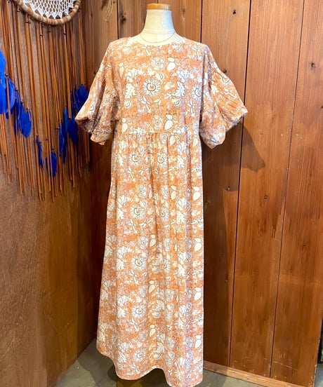 MWEZI ブロックプリント 2WAY ワンピース レディース Dress(BM5408）