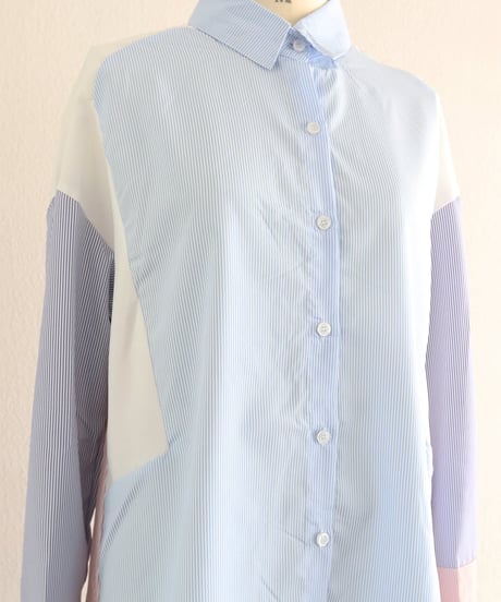 【MWEZI by ZURIsol 沖縄 リゾートファッション 通販】レディース ミックスストライプ シャツ / Mixed Stripe Shirt