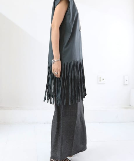 フリンジトップス レディース ロング丈 綿100% FRINGE TOPS