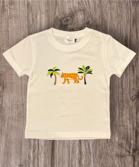 MWEZI タイガー刺繍 キッズTシャツ(Kids)MZ-12