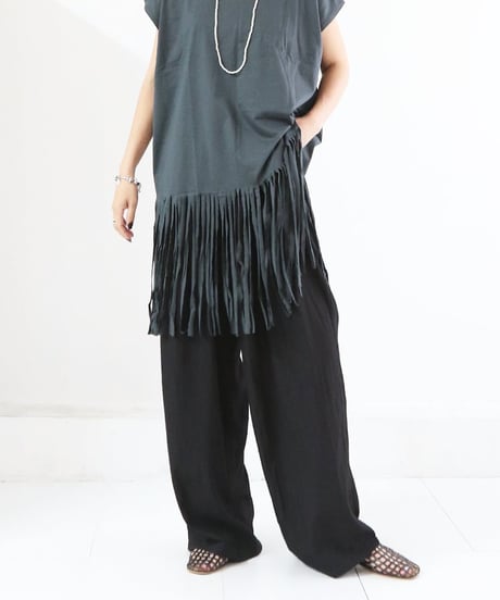 フリンジトップス レディース ロング丈 綿100% FRINGE TOPS