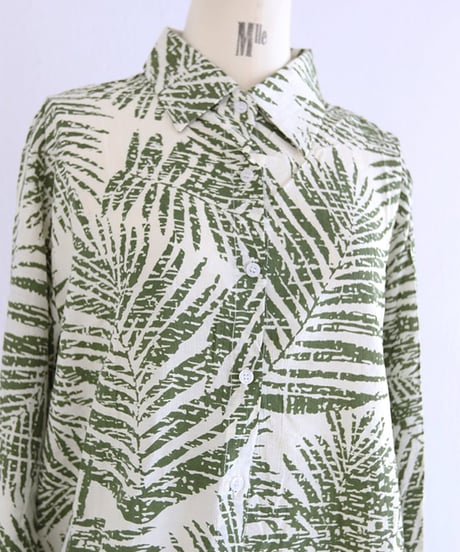 【MWEZI by ZURIsol 沖縄・宜野湾 セレクトショップ 通販】レディース リーフ柄シャツ/ leaf pattern shirt