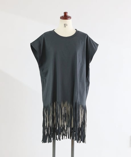 フリンジトップス レディース ロング丈 綿100% FRINGE TOPS