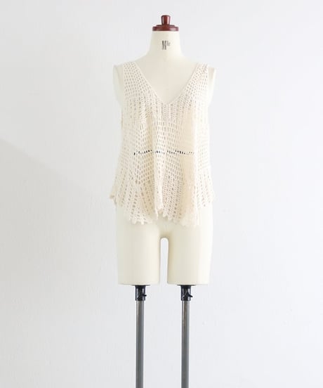 クロッシュメッシュ セットタンクトップ / Crocheted Mesh Set Tank Top
