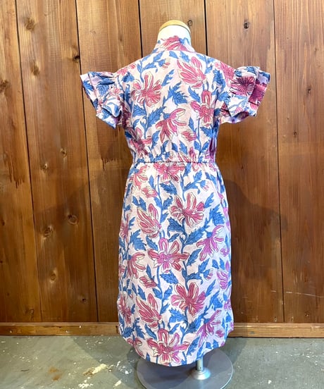 MWEZI キッズ ブロックプリント 浴衣ワンピース Kids Yukata Dress