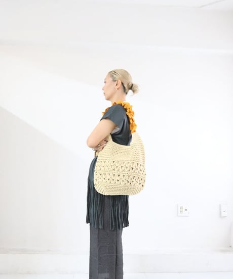 フリルショルダーラフィアBAG / Frilled Shoulder Raffia Bag