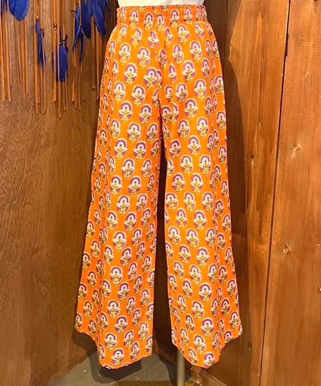 【MWEZI by ZURIsol 沖縄 レディースファッション 通販/親子/ペアルック】ブロックプリント リラックスパンツ Pants (BM5404)