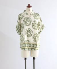 大花プリントトップ/ large flower print top