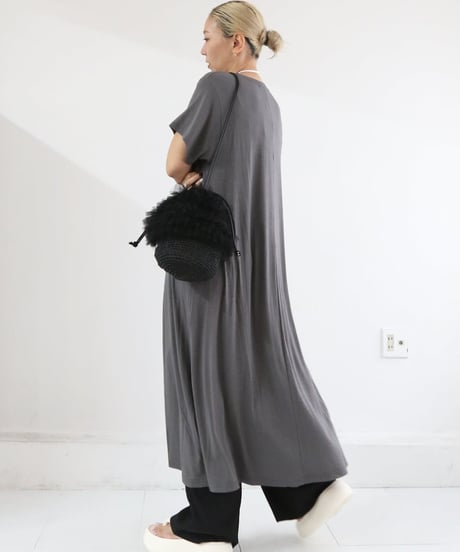 とろみフレアワンピース レディース ロング丈 / Flowy T-shirt dress