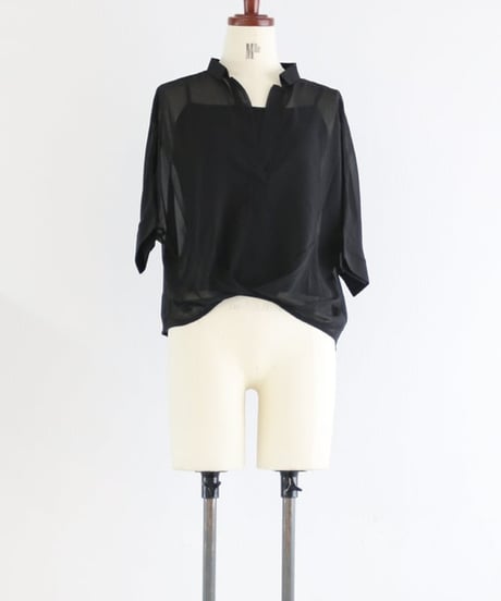 シアーブラウス キャミソールセット レディース / Plain caftan camisole set