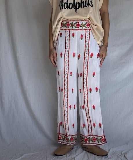 エスニック刺繍ワイドパンツ / EMBROIDERY LONG PANTS(3S24001E)STEVIE