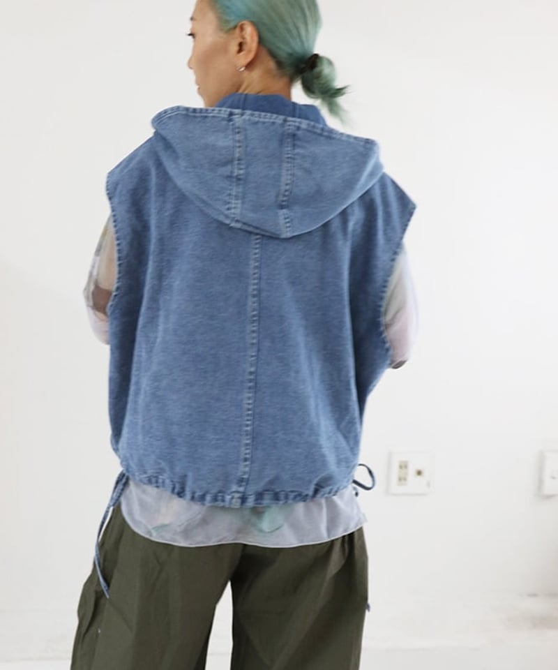 デニムフードベスト(W5W7011H) | MWEZI by ZURIsol okinawa