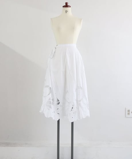 カットワークレース ロングスカート レディース コットン100% フレアスカート / CUT WORK CIRCULAR SKIRT