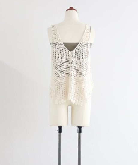 クロッシュメッシュ セットタンクトップ / Crocheted Mesh Set Tank Top