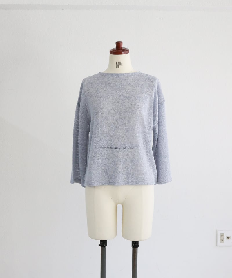 未使用　nume ヌメ　ニットプルオーバー アイボリー　パラスパレス ゆるメッシュ透かし編みクルーネックニットプルオーバー[品番