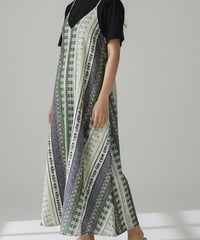 エスニック柄 ラインキャミワンピース / Ethnic line camisole dress【MWEZI by ZURIsol 沖縄 レディースファッション 通販】