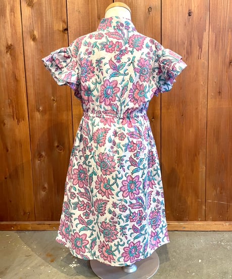 MWEZI キッズ ブロックプリント 浴衣ワンピース Kids Yukata Dress