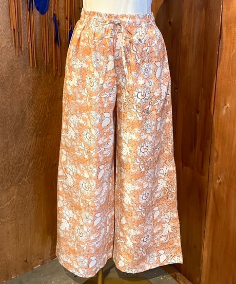 MWEZI ブロックプリント リラックスパンツ レディース Pants(BM5413）