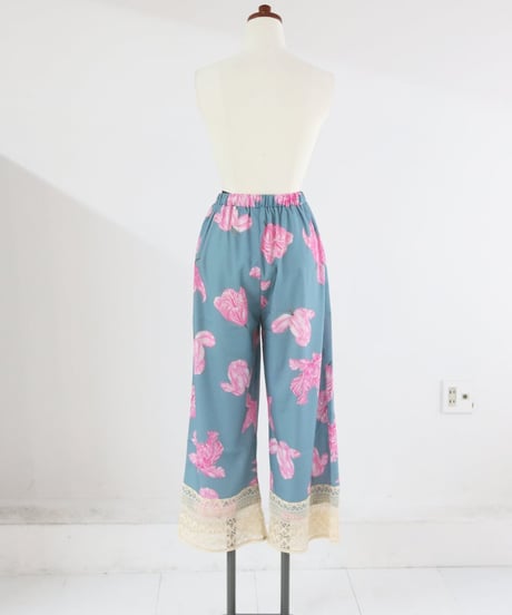 フラワープリントレースパンツ / Flower Print Lace Pants 【MWEZI by ZURIsol 沖縄 リゾートファッション 通販】レディース