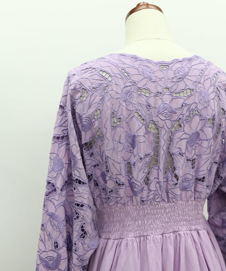 カットワークマキシワンピース Cardigan Dress (4S36004E)DAZZLE