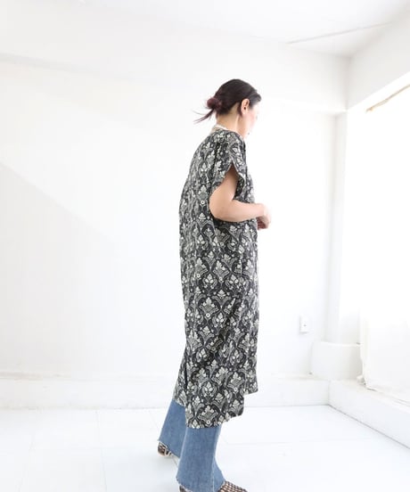 総柄コクーンワンピース レディース レーヨン ワンピース / COCOON DRESS