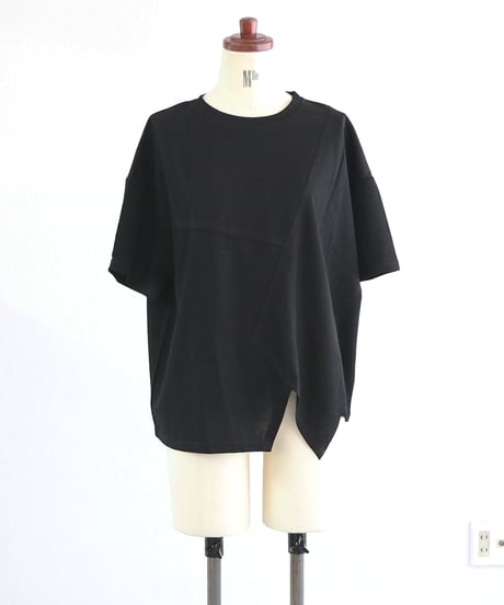 パッチワークデザインTシャツ レディース 半袖 オーバーサイズ