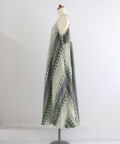 エスニック柄 ラインキャミワンピース / Ethnic line camisole dress