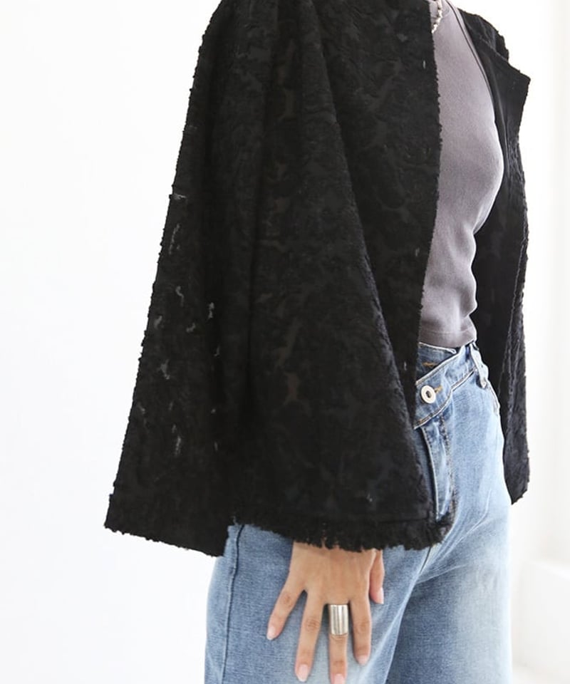凹凸 レース2WAYブラウスジャケット(5W36008K) | MWEZI by ZURIs