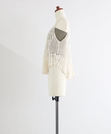 クロッシュメッシュ セットタンクトップ / Crocheted Mesh Set Tank Top