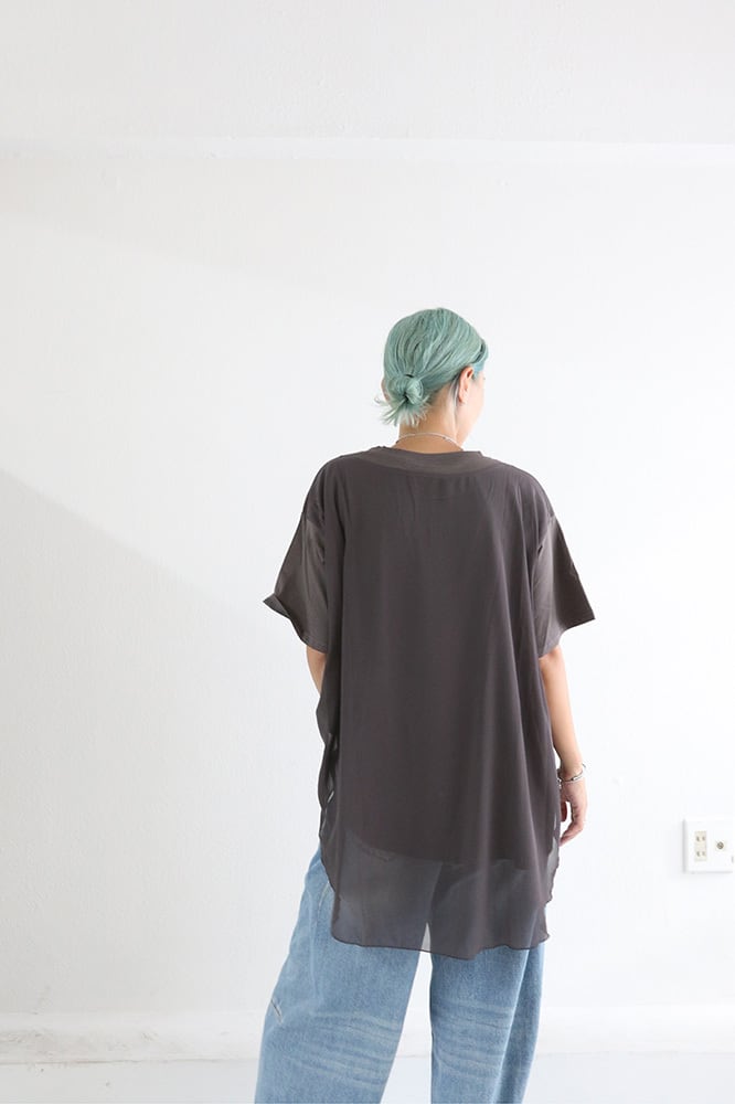 【希少】DIMMOIRE×REFREMコラボ　ジップカットソー　レイヤード レイヤードシアーTシャツ(W5W2072o) | MWEZI by ZURIsol okinawa