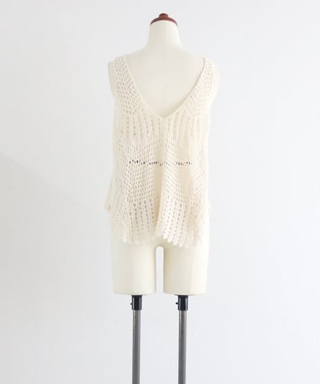クロッシュメッシュ セットタンクトップ / Crocheted Mesh Set Tank Top