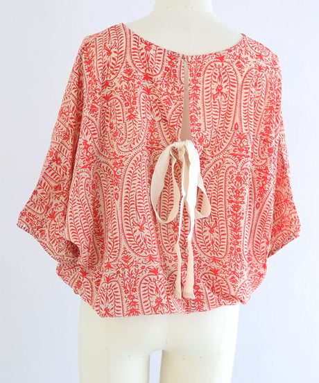 【MWEZI by ZURIsol 沖縄・宜野湾 セレクトショップ 通販】レディース ペイズリー リボントップ/ Paisley Ribbon Top