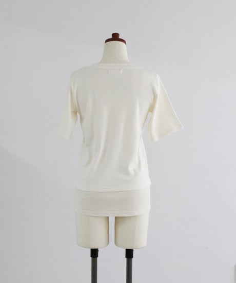 レイヤード風 半袖Tシャツ レディース 綿混 切替デザイン トップス / LAYERED STYLE T-SHIRTS