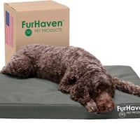 FurHaven  オックスフォード ポリキャンバスマットレス 整形外科用 犬用ベッド ストーングレー M