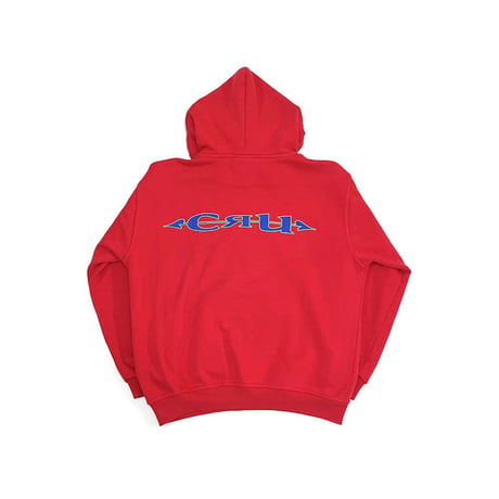 【USED】90'S CRU LOGO SWEAT PARKA RED
