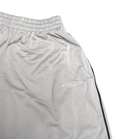 【USED】00's UMBRO “T4F” Embroidered Track Pants Silver Gray
