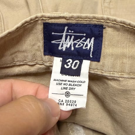 【USED】90's STUSSY OUTDOOR RIPSTOP PANTS BEIGE