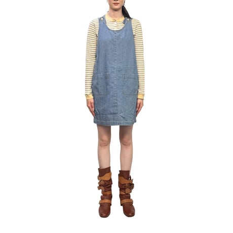 【USED】80's FADS DENIM N/S MINI DRESS