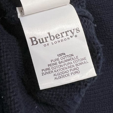 【USED】90'S BURBERRYS COTTON KNIT SWEATER NAVY