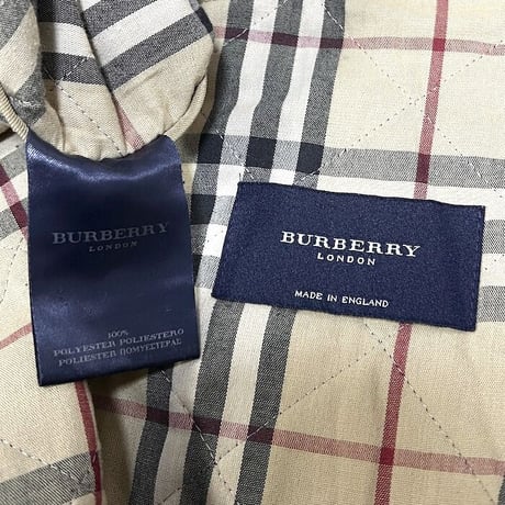 【USED】00'S BURBERRY LONDON WAXED COTTON QUILTED JACKET