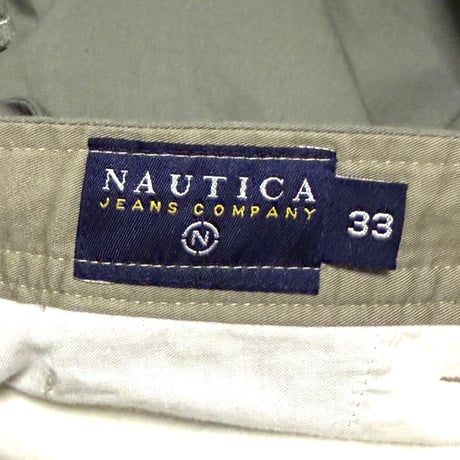 【USED】00's NAUTICA JEANS COMPANY Cotton Cargo Shorts Olive Gray