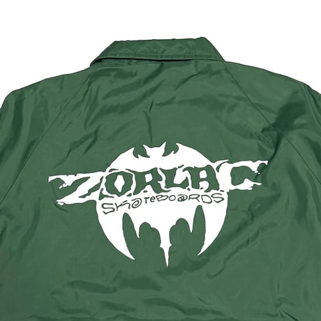 【USED】80's-90's ZORLAC SKATEBOARDS Coach Jacket Green Made in USA